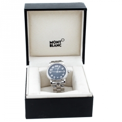 Pre Owned Montblanc Black Stainless Steel Star 7072 Men's Wristwatch 40 mm