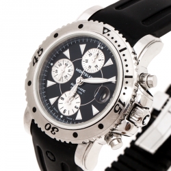 Pre Owned  Montblanc Black Stainless Steel Sport XXL Chronograph 7034 Men's Wristwatch 41 mm