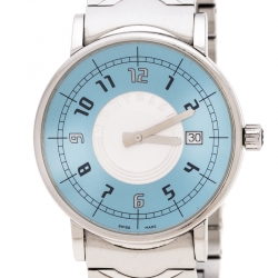 Montblanc Blue Silver White Stainless Steel Summit 7045 Men's Wristwatch 38 mm