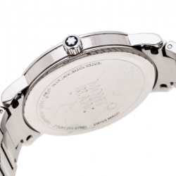 Montblanc Blue Silver White Stainless Steel Summit 7045 Men's Wristwatch 38 mm