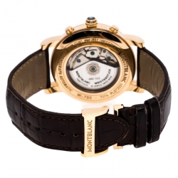 Pre Owned Montblanc Silver 18K Rose Gold Star GMT Chronograph 101638 Men's Wristwatch 42 mm