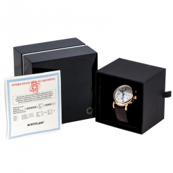 Pre Owned Montblanc Silver 18K Rose Gold Star GMT Chronograph 101638 Men's Wristwatch 42 mm