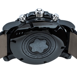 Pre Owned Montblanc Black PVD Coated Stainless Steel Alligator Leather Sport 104279 Men's Wristwatch 44 mm