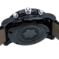 Pre Owned Montblanc Black PVD Coated Stainless Steel Alligator Leather Sport 104279 Men's Wristwatch 44 mm