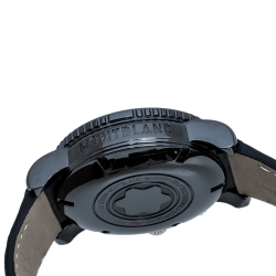 Pre Owned Montblanc Black PVD Coated Stainless Steel Alligator Leather Sport 104279 Men's Wristwatch 44 mm