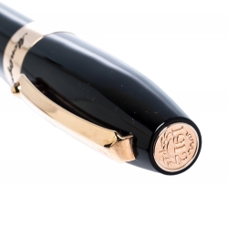 Montegrappa Black Resin Rose Gold Tone Ballpoint Pen