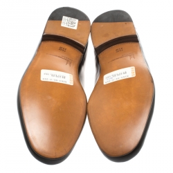 Pre Owned Moreschi Black Leather Penny Loafers Size 41.5