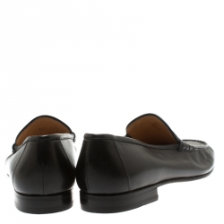 Pre Owned Moreschi Black Leather Penny Loafers Size 41.5