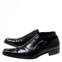 Pre Owned Moreschi Black Leather Oxford Size 42.5
