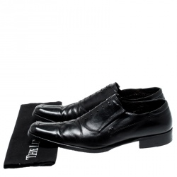 Pre Owned Moreschi Black Leather Oxford Size 42.5