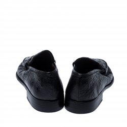 Moreschi Black Ostrich and Leather Loafers Size 41