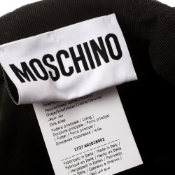 Pre Owned Moschino Fatigue Green Quilted Leather Lettering Cap M