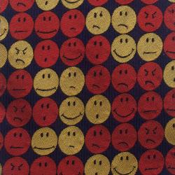 Pre Owned Moschino Red Smiley Face Silk Tie