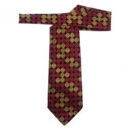 Pre Owned Moschino Red Smiley Face Silk Tie