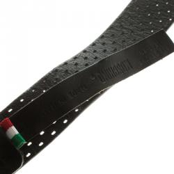 Pre Owned Moschino Black Perforated Leather Belt 120cm