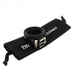 Pre Owned Moschino Black Perforated Leather Belt 120cm