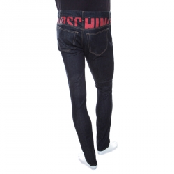 Pre Owned Moschino Couture Indigo Dark Wash Straight Fit Denim Jeans S