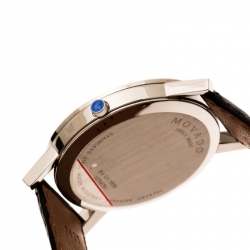 Pre Owned Movado Black Stainless Steel Museum 84 G1 1855 Men's Wristwatch 40 mm