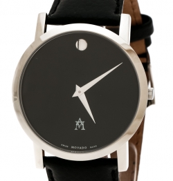 مملوكة مسبقًا Movado Black Stainless Steel Museum 84 G1 1855 Men's Wristwatch 40 mm