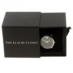 مملوكة مسبقًا Movado Black Stainless Steel Museum Men's Wristwatch 40 mm