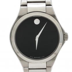 Pre Owned Movado Black Stainless Steel Defio Men's Wristwatch 40MM