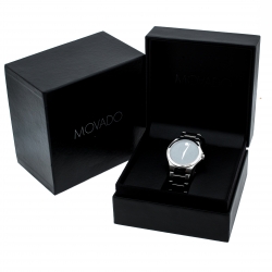 Pre Owned Movado Black Stainless Steel Defio Men's Wristwatch 40MM