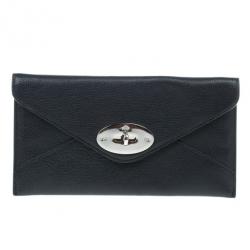 Pre Owned Mulberry Black Leather Envelope Wallet