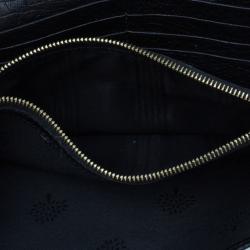 Pre Owned Mulberry Black Ostrich Continental Wallet