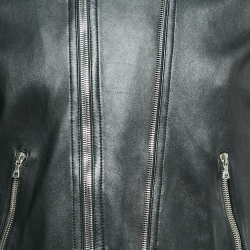 Neil Barrett Black Leather Zip-Up Skinny Fit  Jacket M