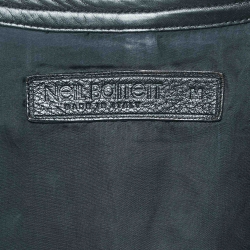 Neil Barrett Black Leather Zip-Up Skinny Fit  Jacket M