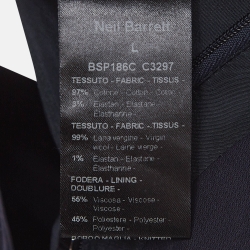 Neil Barrett Navy And Black Virgin Wool Layered Long Coat L
