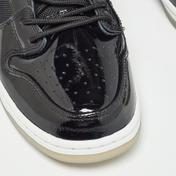 Nike Black Patent Leather and Mesh SB Dunk High Space Jam Sneakers Size 44