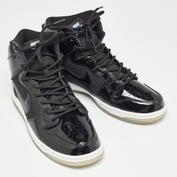Nike Black Patent Leather and Mesh SB Dunk High Space Jam Sneakers Size 44
