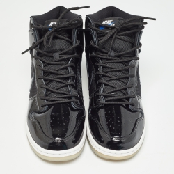 Nike Black Patent Leather and Mesh SB Dunk High Space Jam Sneakers Size 44