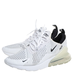 Nike Air Max 270 White Mesh And Fabric Low Top Sneakers Size 43
