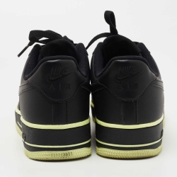 Nike Air Force 1 Black Leather Low Black Volt Sneakers Size 42.5