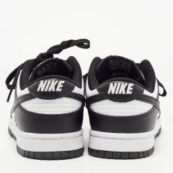 Nike Black/White Leather Dunk Low Top Sneakers Size 41