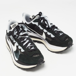 Nike x Sacai Black/White  Mesh and Suede Vaporwaffle Sneakers Size 40.5