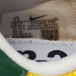 Nike x Sacai Green/Yellow Mesh and Suede Vaporwaffle Sneakers Size 40.5