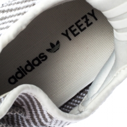 Pre Owned Yeezy x Adidas Grey/White Cotton Knit Boost 350 V2 Static Non-Reflective Sneakers Size 38.5