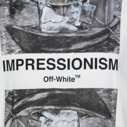 Pre Owned Off-White White Impressionism Print Cotton Short Sleeve T- Shirt L