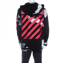 Pre Owned Off-White Multicolor Cotton Liquid Spots Hoodie Sweatshirt S