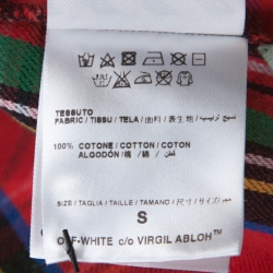 Pre Owned Off White Multicolor Checked Cotton Spray Paint Detail Shirt S
