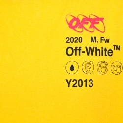 Pre Owned Off-White Yellow Industrial Y013 Print Cotton Crew Neck T-Shirt L