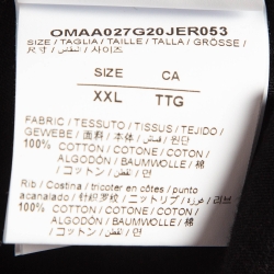 Pre Owned Off-White Black Airport Tape Printed Cotton Crew Neck Tshirt XXL