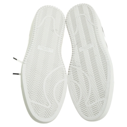 Pre Owned Off White White Leather Diagonal Spray Low Top Sneakers Size 45