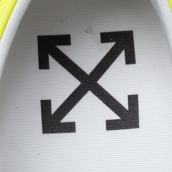 Pre Owned Off White White Leather Diagonal Spray Low Top Sneakers Size 45