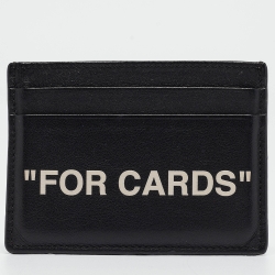 Off-White Black/White Leather Slogan Card Holder