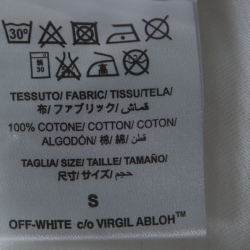 مملوكة مسبقًا Off White White Spray Stripes Cotton Crew Neck T-Shirt S