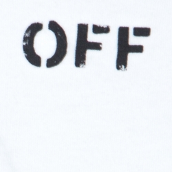 مملوكة مسبقًا Off White White Spray Stripes Cotton Crew Neck T-Shirt S
